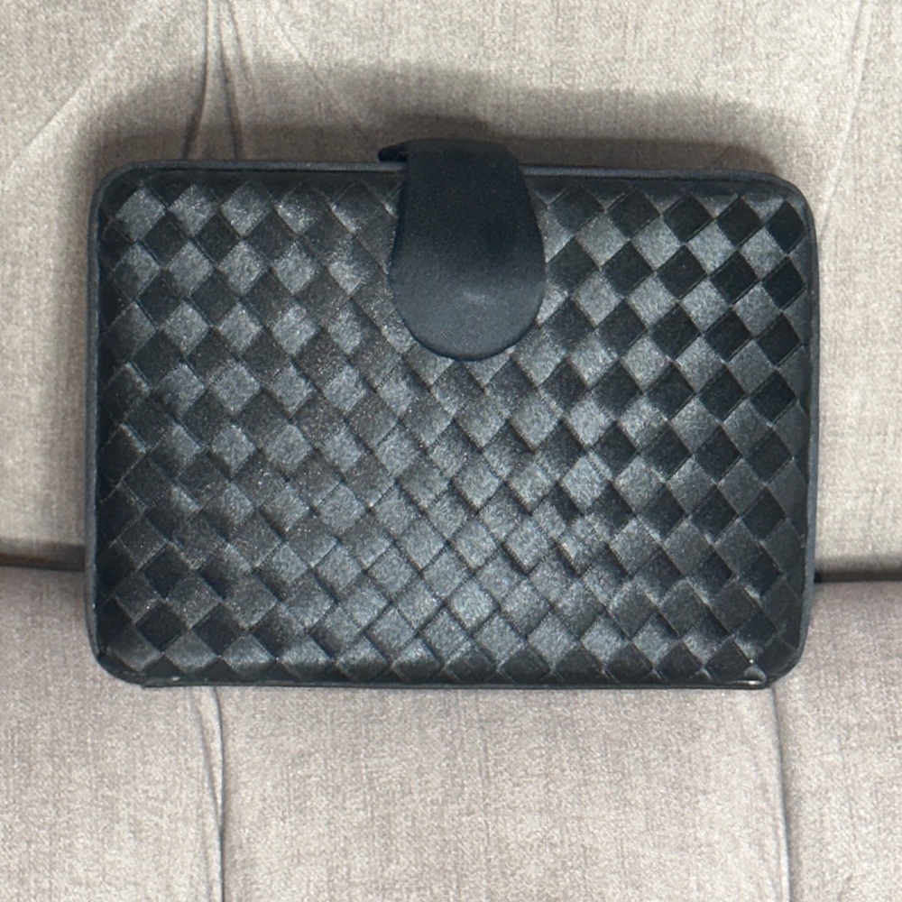 Vintage ELAN woven cocktail/evening clutch w/ strap (Bottega pattern)